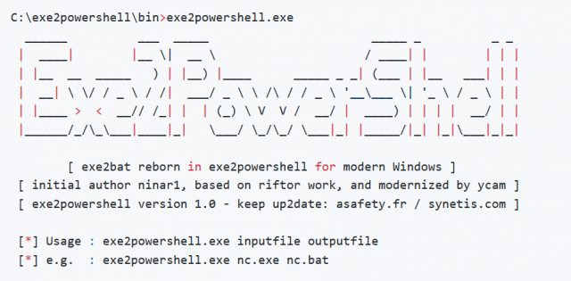 exe2powershell - Convert EXE to BAT Files