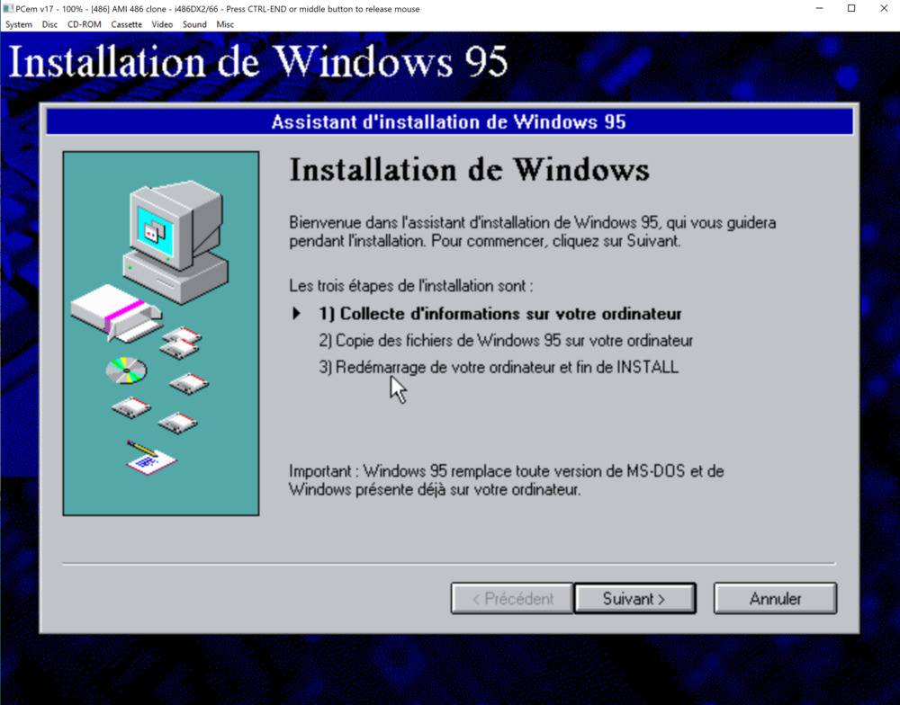 Installation de Windows 95