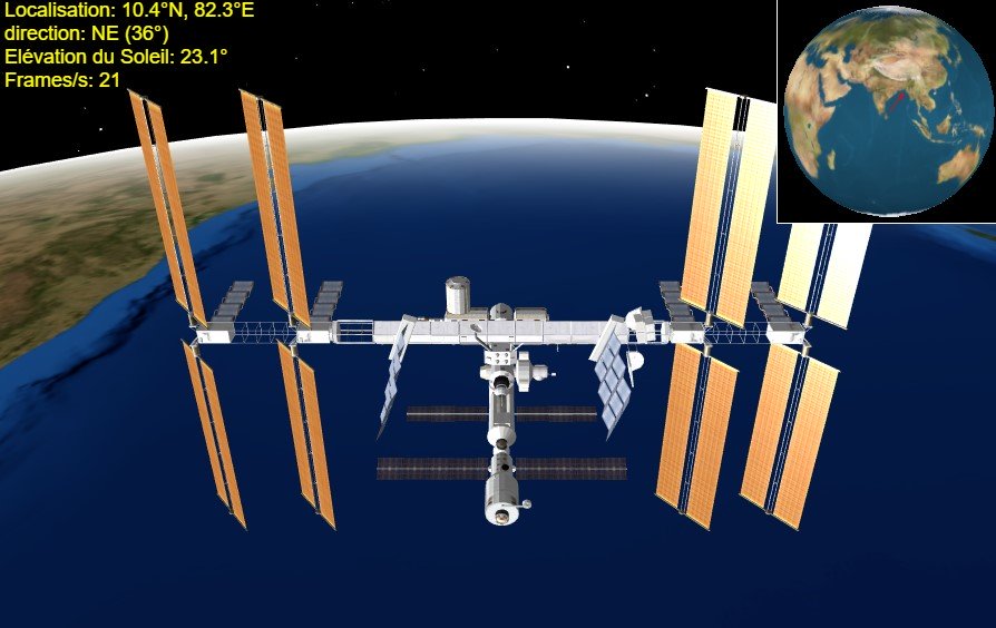 Position de l'ISS avec Heavens-above