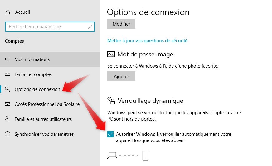 Options de connexion Bluetooth Windows 10