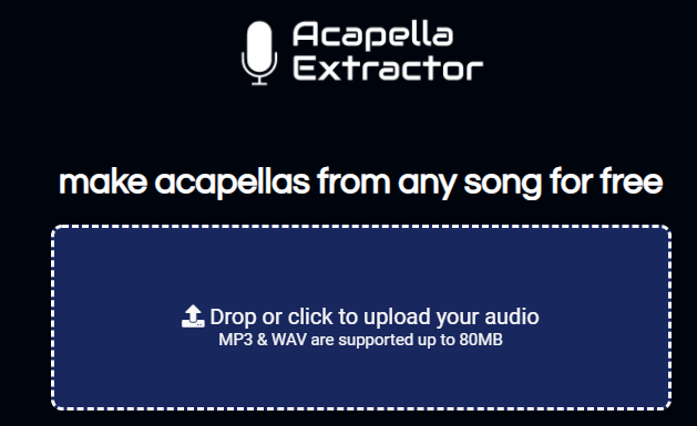 Acapella Extractor, outil gratuit pour récupérer l'a cappella de n'importe quelle chanson