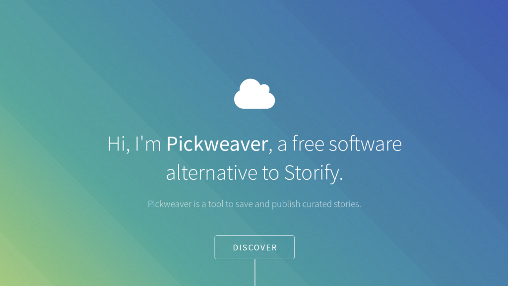 Page d'accueil du logiciel PickWeaver